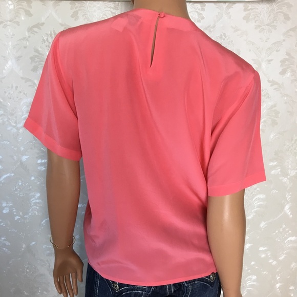 🚨 GONE TODAY🚨Oscar De La Renta Coral Silk Top - Picture 2 of 8